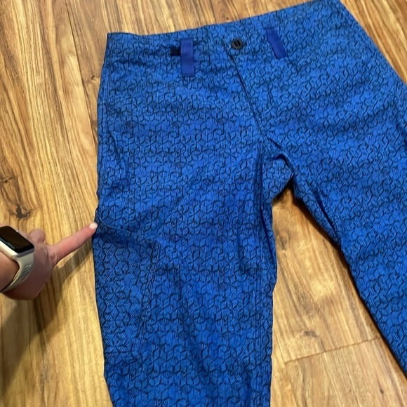Patagonia women’s 6 pants cropped capri utility worn wear blue pattern stretch - Picture 4 of 11